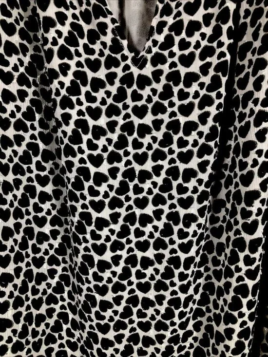 Carolina Belle Woman's Blouse Long Sleeve Animal Print Top Size L Black & White - Picture 9 of 14